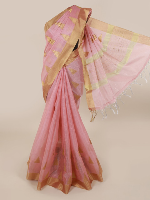 

Pothys Pink Woven Design Cotton Blend Saree