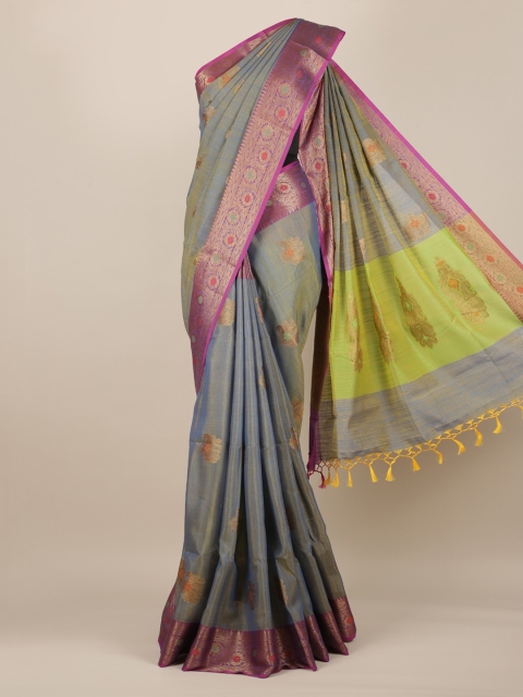 

Pothys Grey Woven Design Cotton Blend Saree