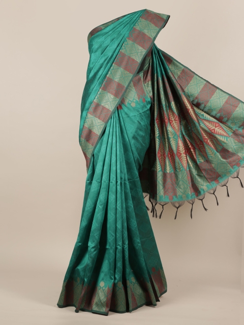

Pothys Green Woven Design Jute Silk Saree