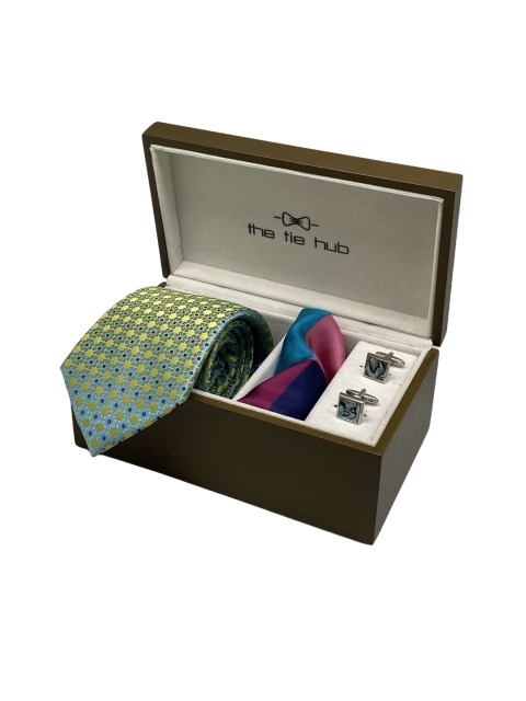 

The Tie Hub Men Fluorescent Green & Blue Accessory Gift Set