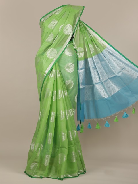 

Pothys Green Woven Design Cotton Blend Saree