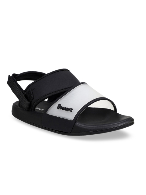 

Bonkerz Men Black & White Colourblocked Sports Sandals