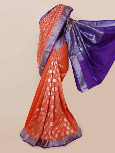 

Pothys Orange Woven Design Art Silk Saree