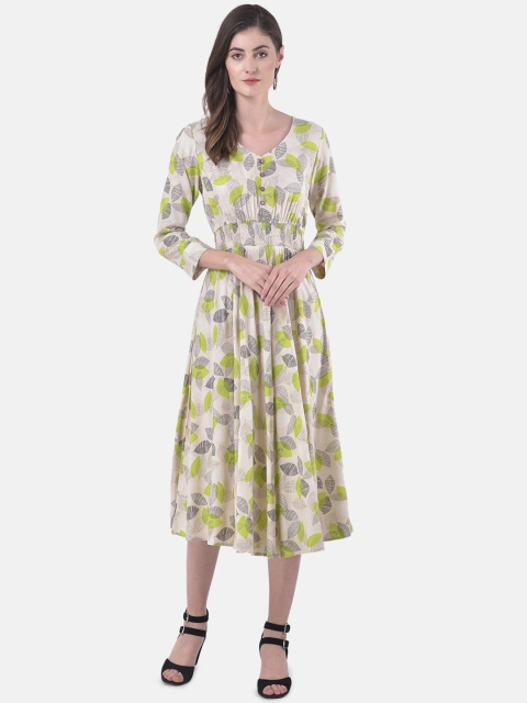 

Eavan Women Off-White Printed Fit and Flare Dress