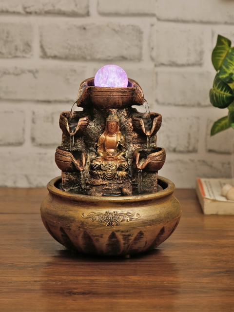 

House Of Accessories Black & Rose Gold-Toned Water Fountain With Light