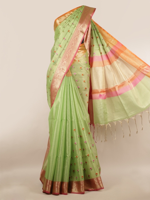 

Pothys Green Woven Design Tissue Saree