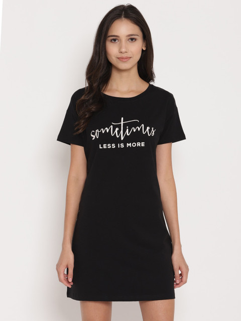 

COASTLAND Black Printed Nightdress