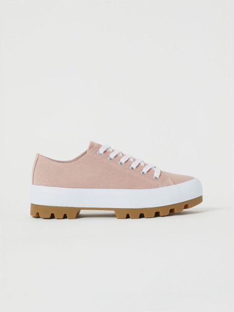 

H&M Women Pink Canvas Platform Trainers