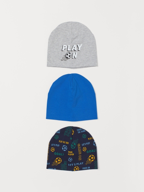 

H&M Boys Multicoloured 3-Pack Jersey Hats, Multi