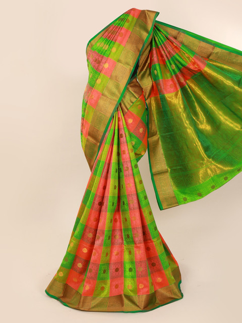 

Pothys Green & Pink Art Silk Woven Design Saree