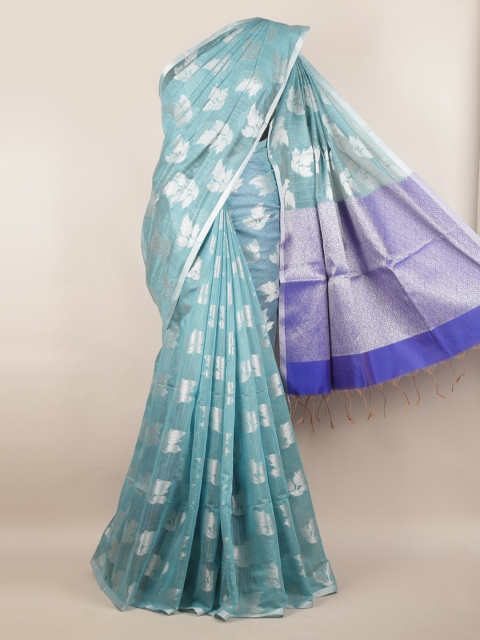 

Pothys Blue Woven Design Cotton Blend Saree
