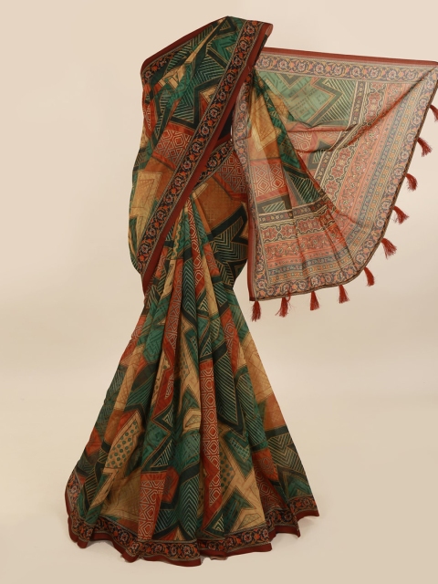 

Pothys Multicoloured Printed Cotton Blend Saree, Multi