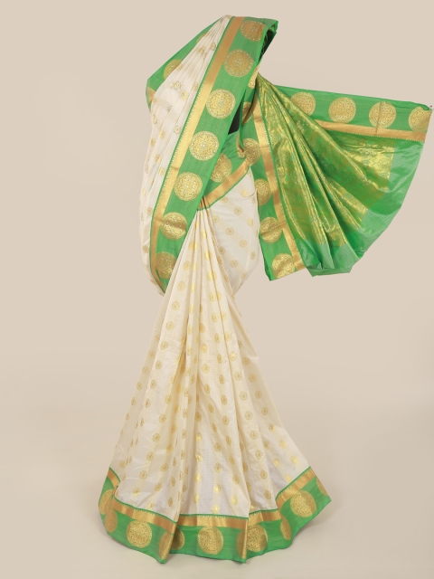 

Pothys White & Green Art Silk Woven Design Saree