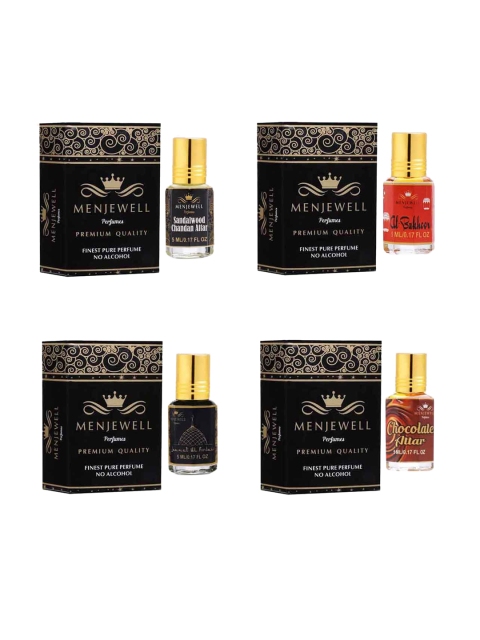 

Menjewell Pack of 4 Attar Perfume, Transparent