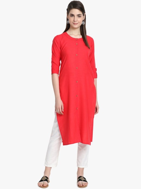 

ALC Creations Women Red Solid Kurta