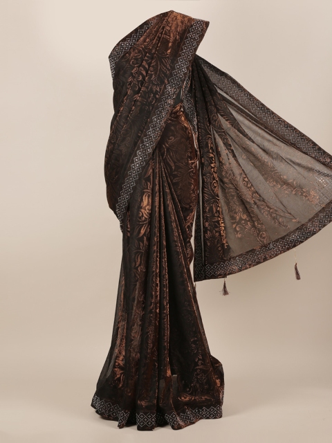 

Pothys Brown Woven Design Jute Silk Saree