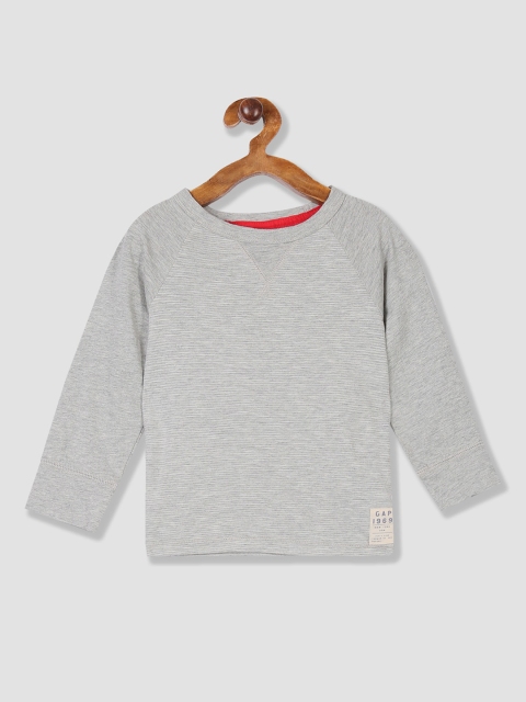 

GAP Boys Grey Self Design Round Neck T-shirt