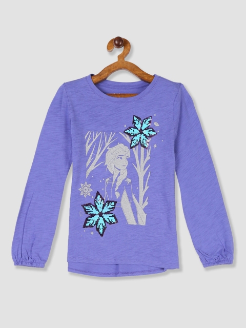 

GAP Girls Purple Printed Round Neck T-shirt