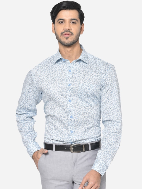 JADE BLUE Men Blue Regular Fit Printed Casual Cotton Shirt
