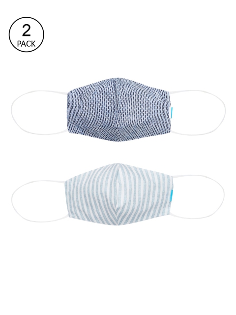 

Welspun Unisex Pack Of 2 2-Ply Reusable Cloth Face Masks, Blue