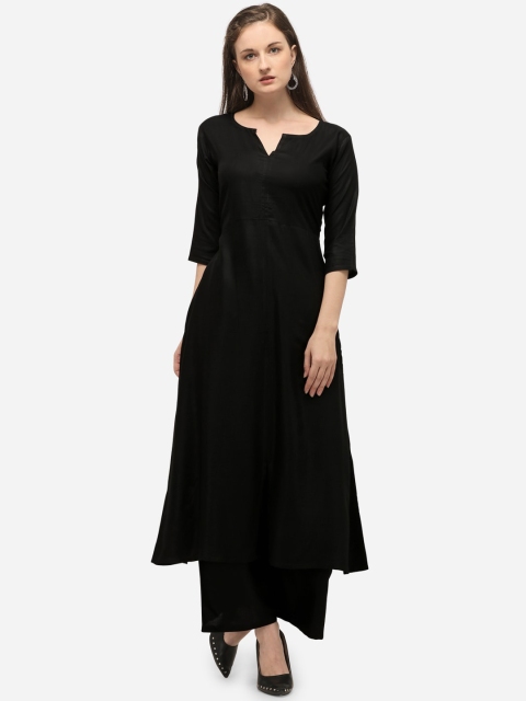 

Florence Women Black Solid Kurta with Palazzos