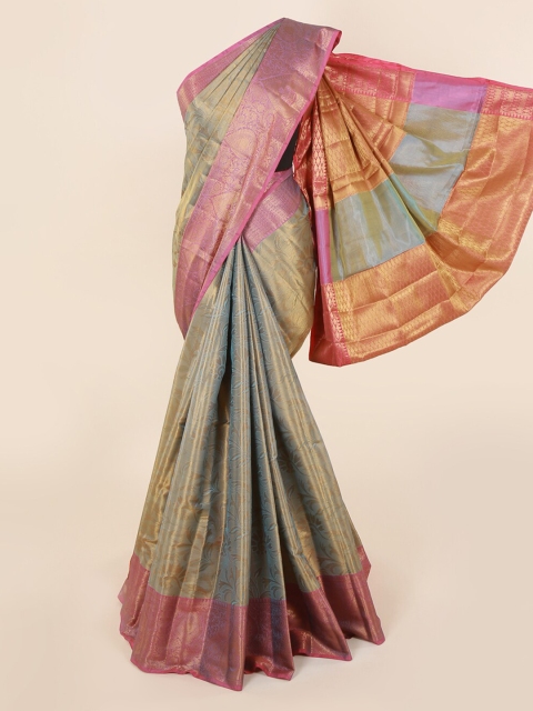 

Pothys Blue & Pink Cotton Blend Woven Design Saree
