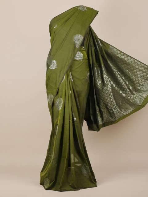 

Pothys Green Solid Silk Cotton Saree