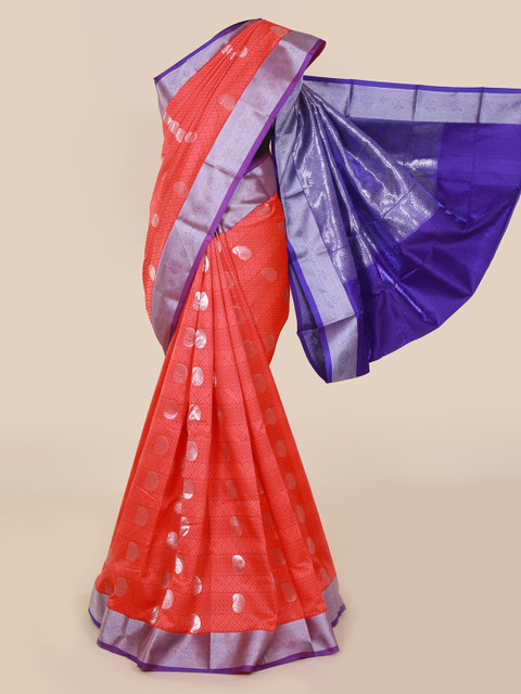 

Pothys Red & Blue Art Silk Woven Design Saree