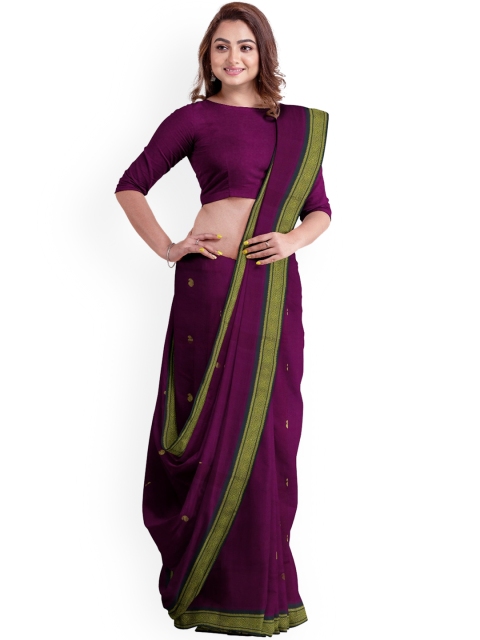

APCO Purple & Gold-Toned Pure Cotton Woven Design Sustainable Saree