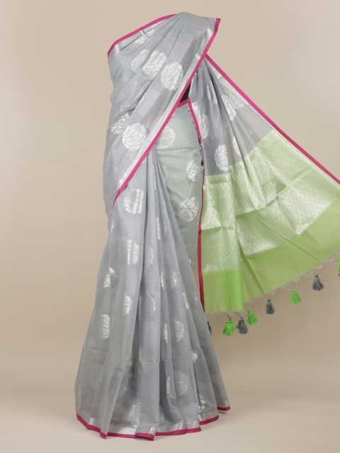 

Pothys Grey Woven Design Cotton Blend Saree