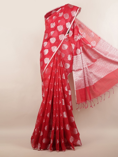 

Pothys Red Woven Design Cotton Blend Saree