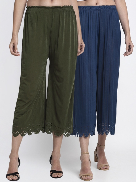 

NEUDIS Women Blue Regular Fit Solid Culottes