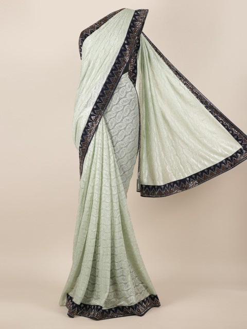 

Pothys Green Woven Design Poly Georgette Saree