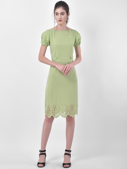 

Eavan Women Lime Green Solid Sheath Dress