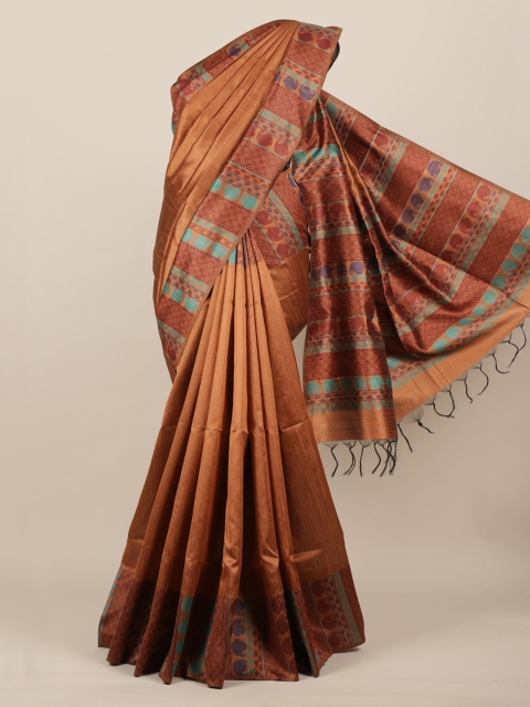 

Pothys Brown Woven Design Jute Silk Saree
