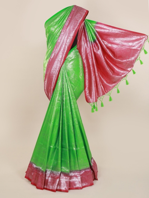 

Pothys Green & Pink Pure Silk Woven Design Banarasi Saree