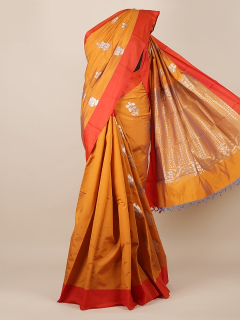 

Pothys Mustard Yellow Woven Design Silk Cotton Saree
