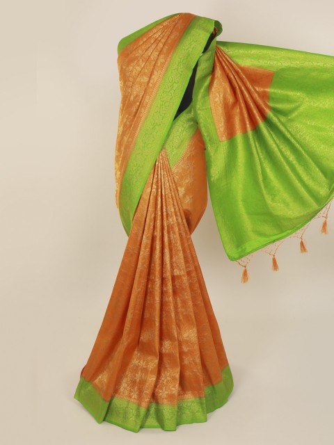 

Pothys Orange Woven Design Pure Silk Saree