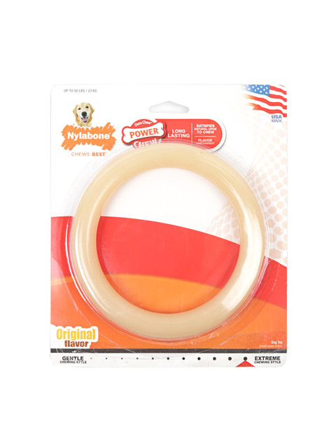 

Nylabone Cream-Coloured Dura Chew Giant Ring Original Flavor Chew Dog Toy