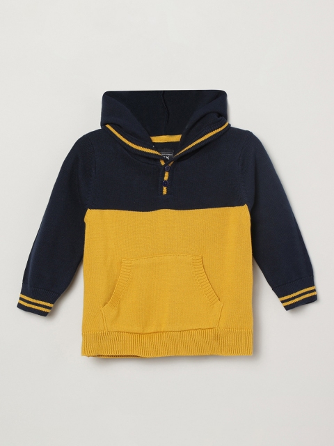 

max Boys Yellow Printed Pullover Sweater