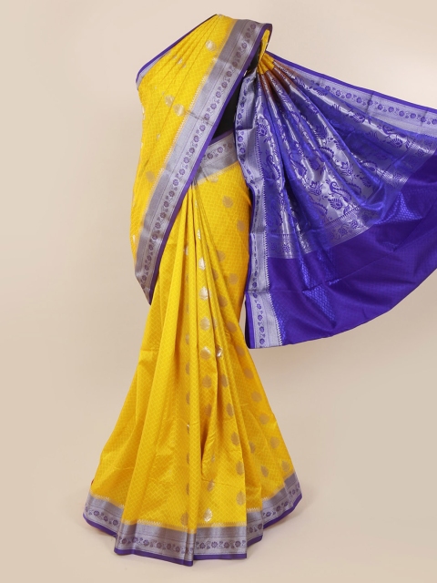 

Pothys Yellow & Blue Art Silk Woven Design Saree