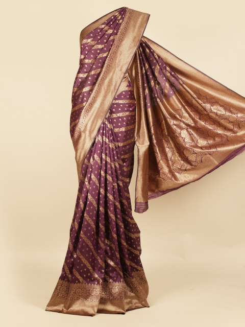

Pothys Purple Woven Design Jute Silk Saree
