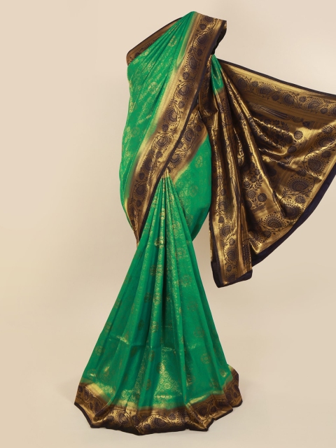 

Pothys Green & Navy Blue Pure Silk Woven Design Saree
