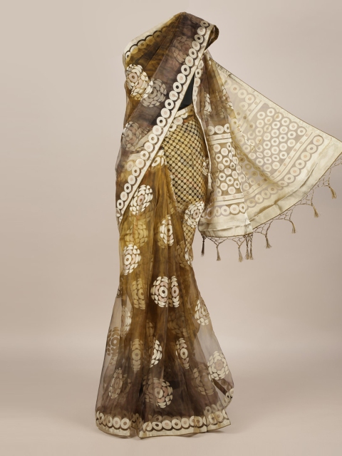 Pothys Brown Woven Design Jute Silk Saree
