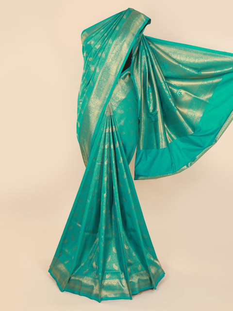 

Pothys Green Pure Silk Woven Design Banarasi Saree