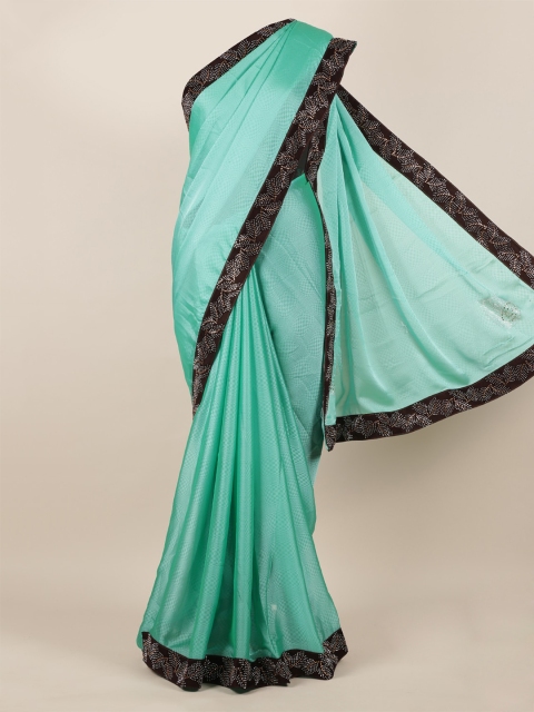 

Pothys Sea Green & Maroon Poly Georgette Solid Saree