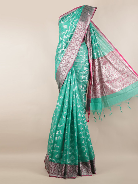 

Pothys Green Woven Design Cotton Blend Saree