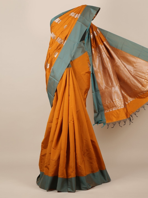 

Pothys Mustard Woven Design Silk Cotton Saree