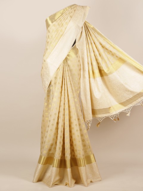 

Pothys Cream-Coloured Woven Design Jute Silk Saree