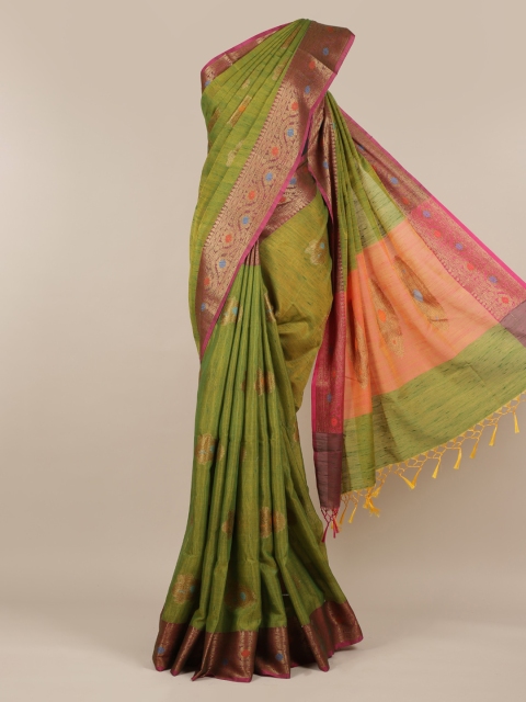 

Pothys Green Woven Design Cotton Blend Saree